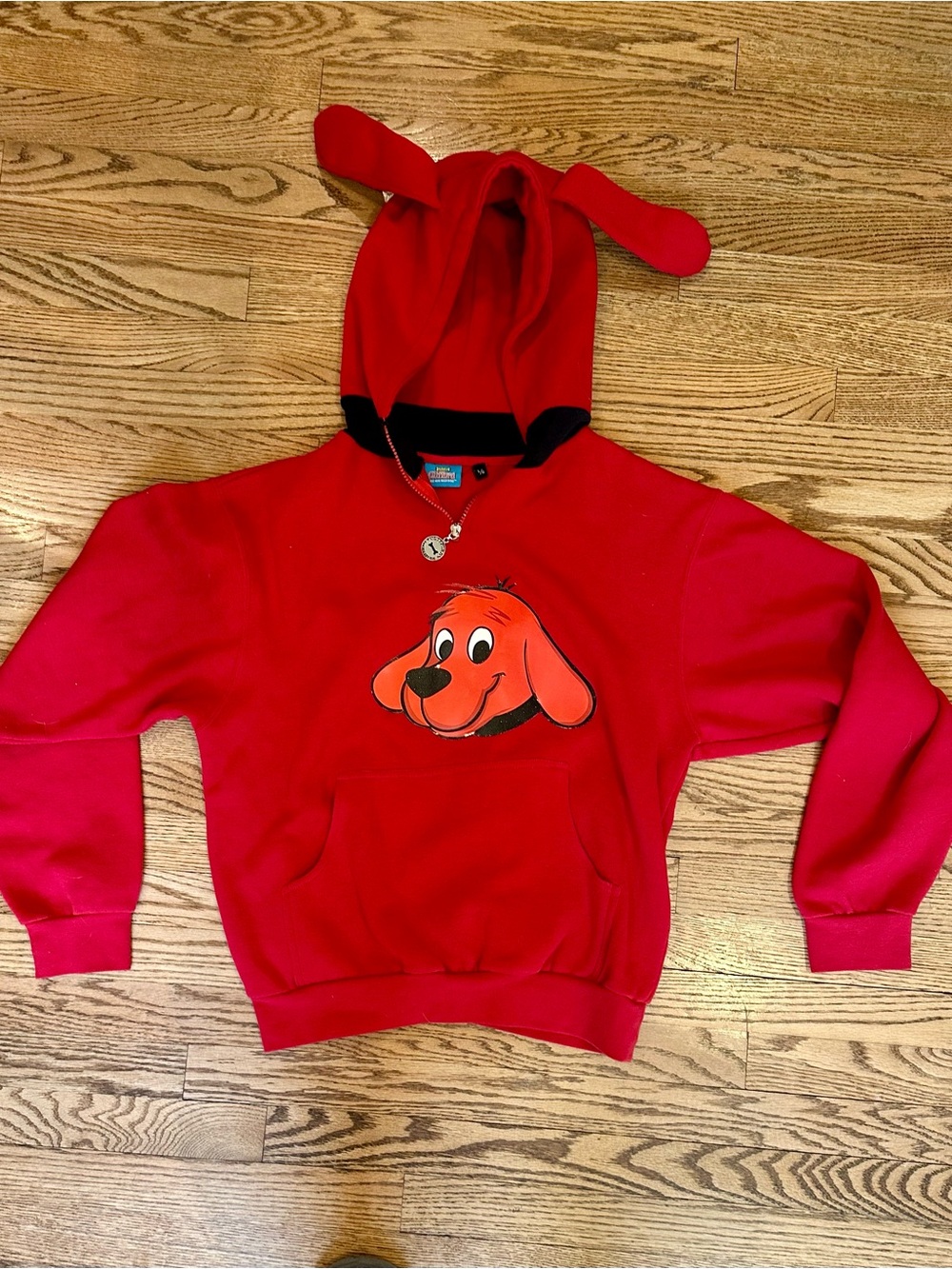 Scholastic Red Clifford the Big Red Dog Hoodie Sweatshirt Large-EUC